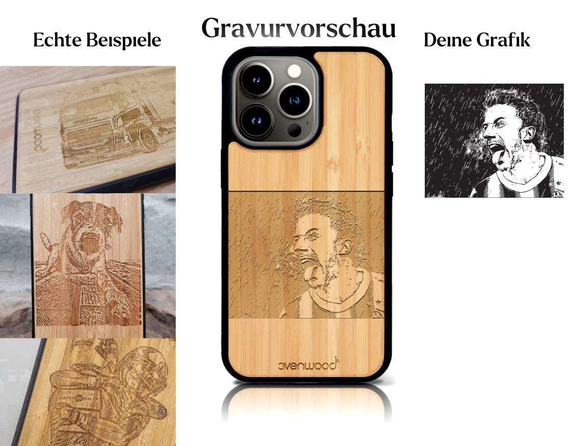 INDIVIDUELL iPhone 15 Pro Bambus-Kunststoff
