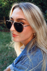 MOONLIGHT Holzsonnenbrille mit Metall
