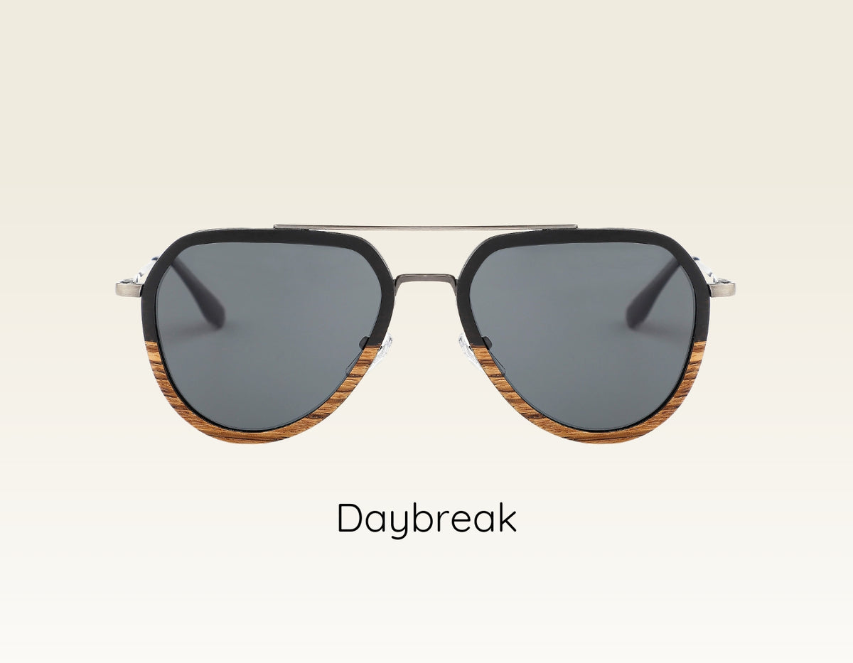 DAYBREAK Holzsonnenbrille mit Metall