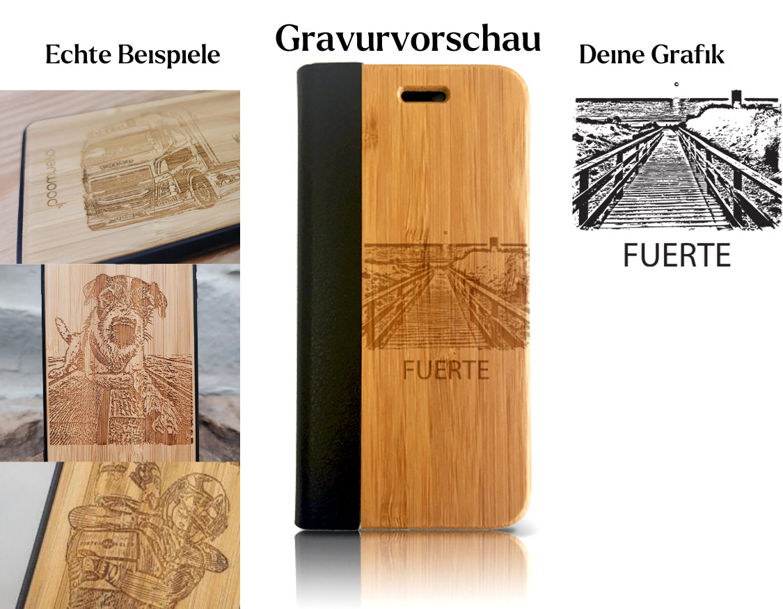 INDIVIDUELL iPhone 15 Pro Bambus-Kunststoff