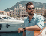 Limitierte Edition Holz Metalluhr Monaco