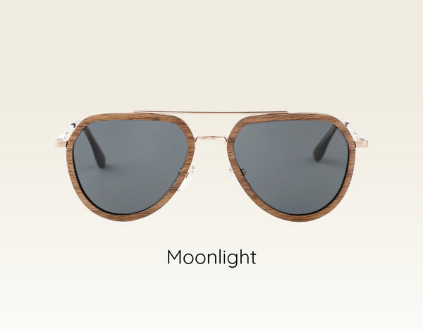 MOONLIGHT Holzsonnenbrille mit Metall