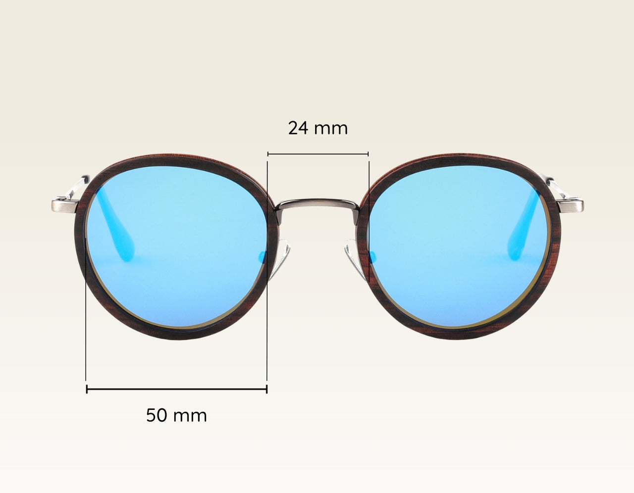 OCEAN Holzsonnenbrille mit Metall