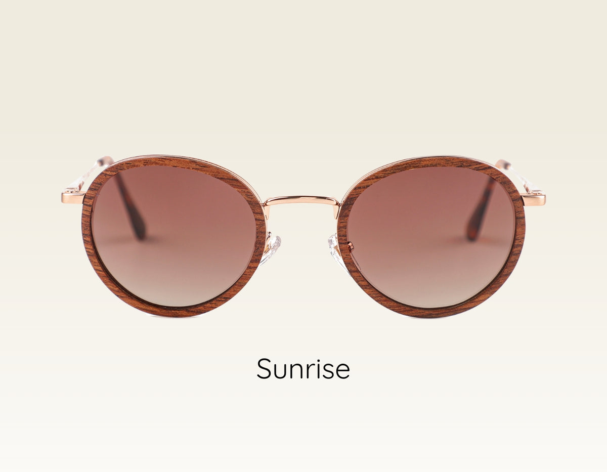 SUNRISE Holzsonnenbrille mit Metall