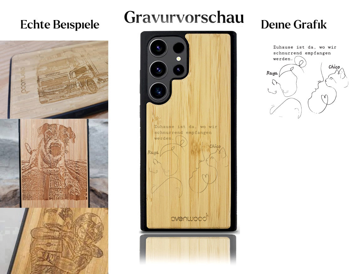 INDIVIDUELL Samsung Galaxy S23 Ultra Bambus-Kunststoff
