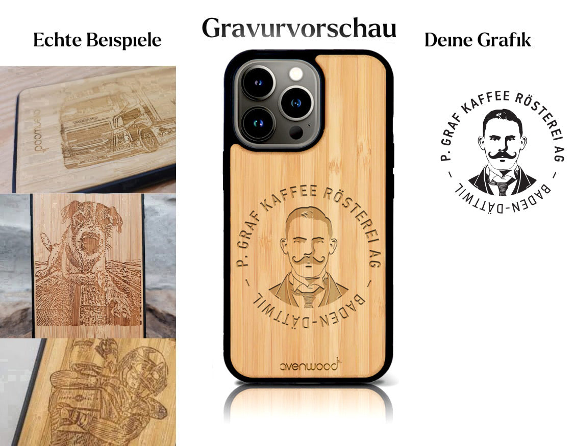 INDIVIDUELL iPhone 15 Pro Bambus-Kunststoff