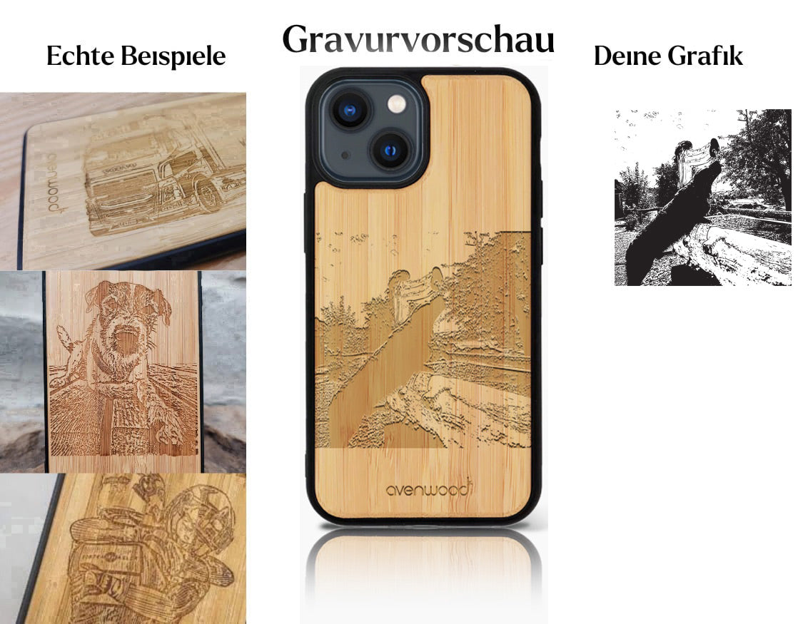 INDIVIDUELL iPhone 13 Mini Bambus-Kunststoff