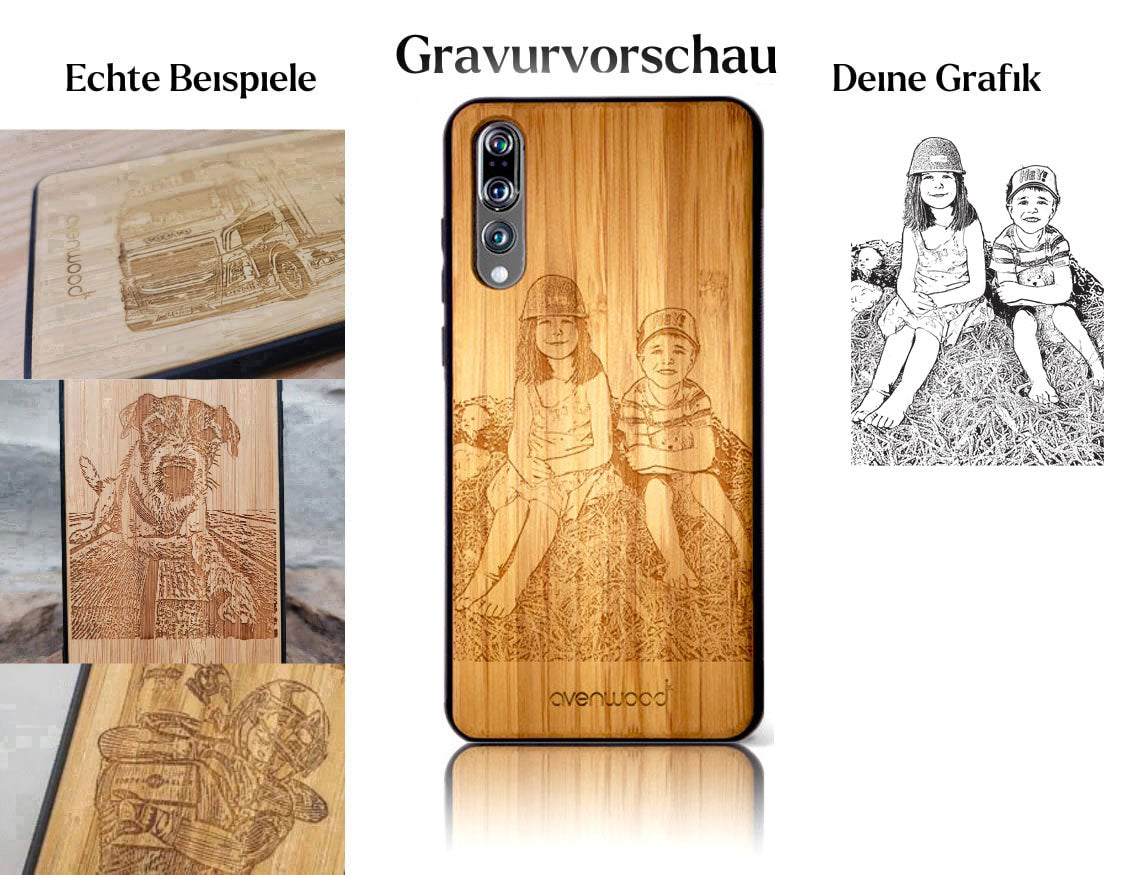 INDIVIDUELL Huawei P20 Pro Bambus-Kunststoff