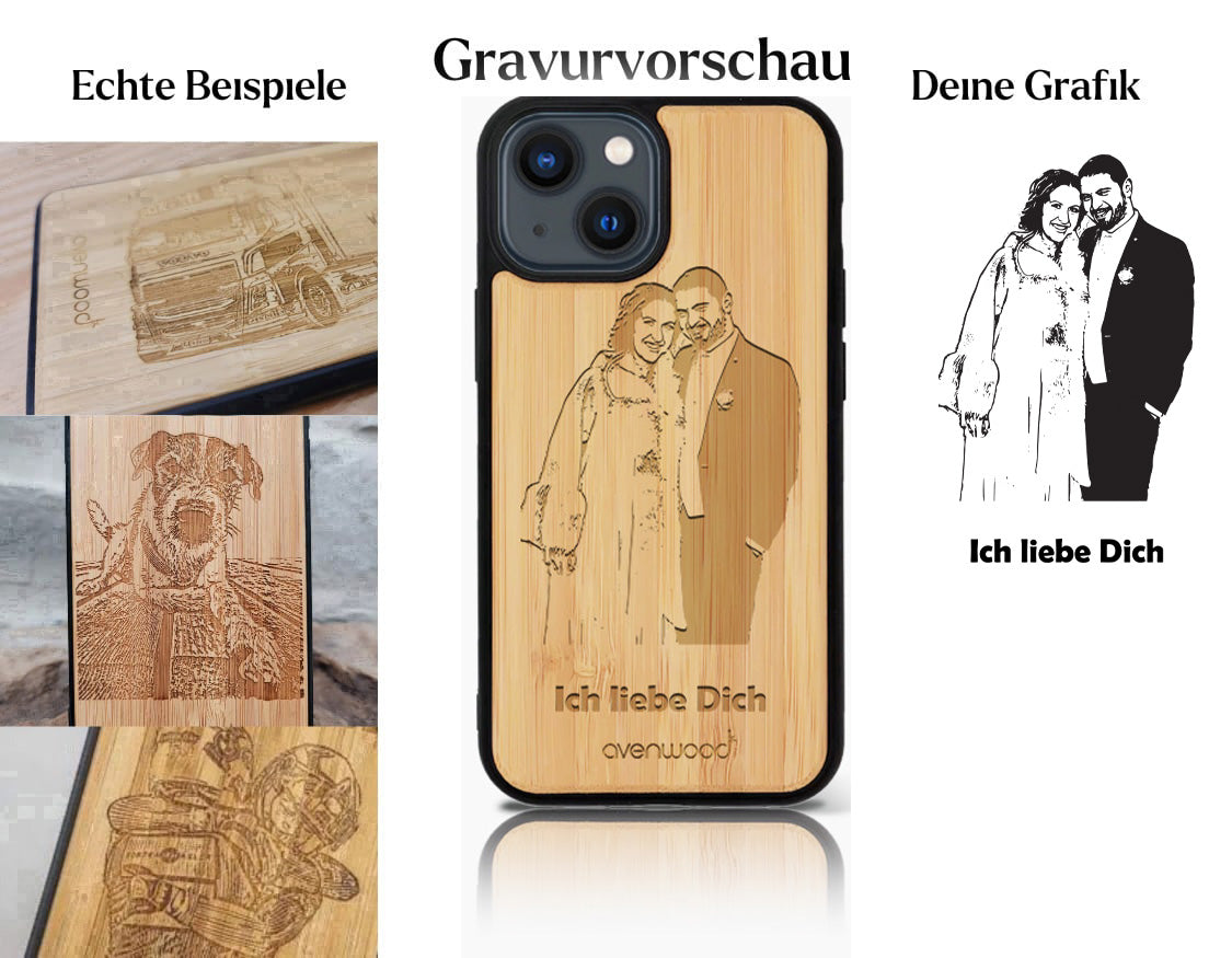 INDIVIDUELL iPhone 13 Mini Bambus-Kunststoff