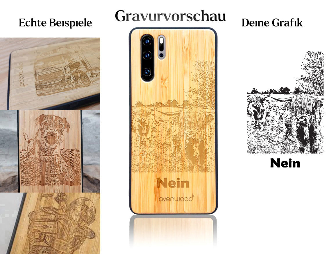 INDIVIDUELL Huawei P30 Pro Bambus-Kunststoff