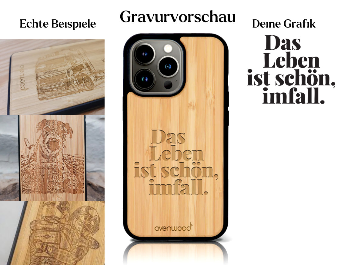 INDIVIDUELL iPhone 15 Pro Bambus-Kunststoff