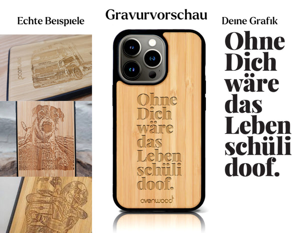 INDIVIDUELL iPhone 15 Pro Bambus-Kunststoff