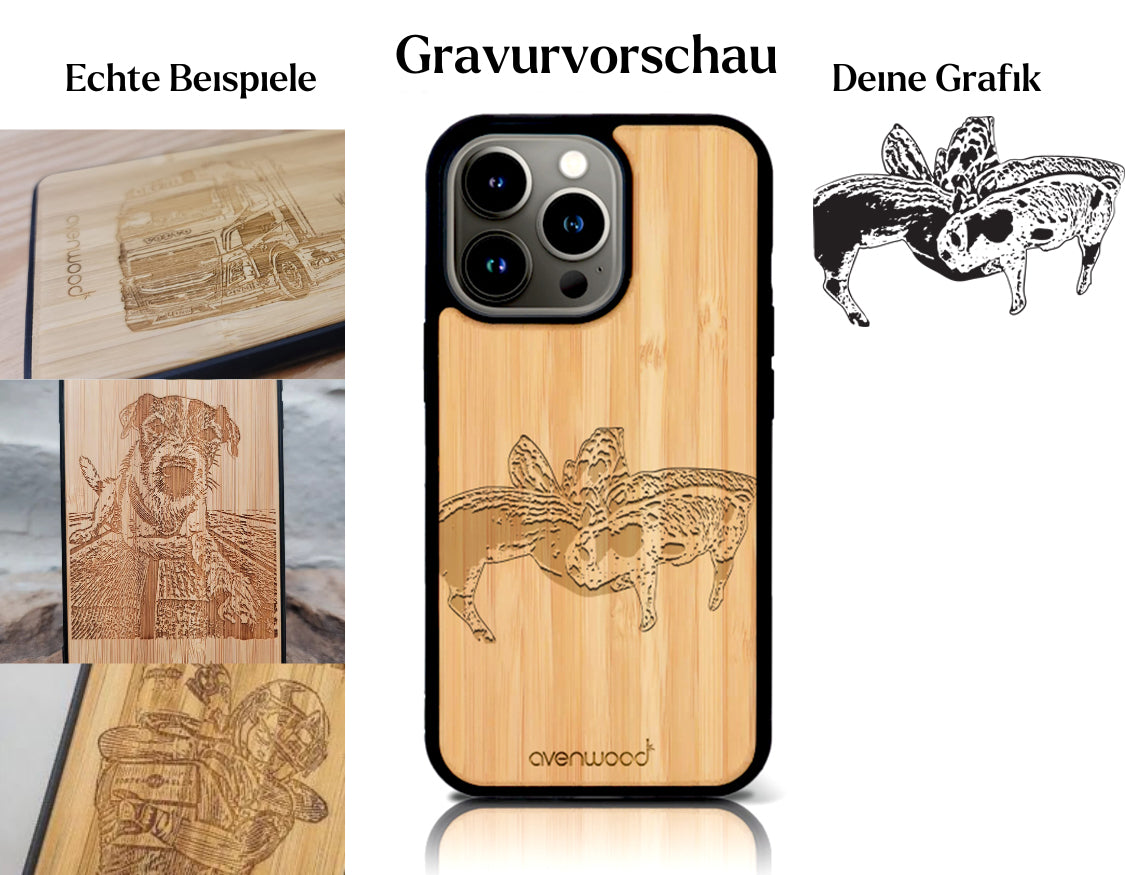 INDIVIDUELL iPhone 14 Pro Bambus-Kunststoff