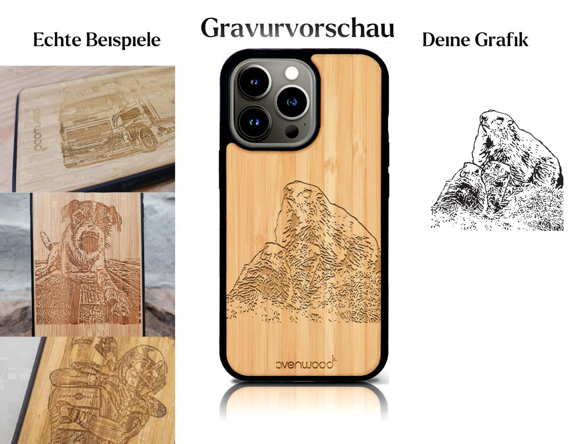 INDIVIDUELL iPhone 15 Pro Bambus-Kunststoff