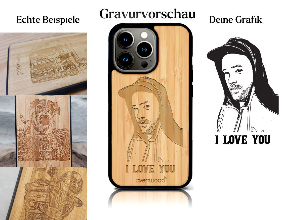 INDIVIDUELL iPhone 15 Pro Max Bambus-Kunststoff