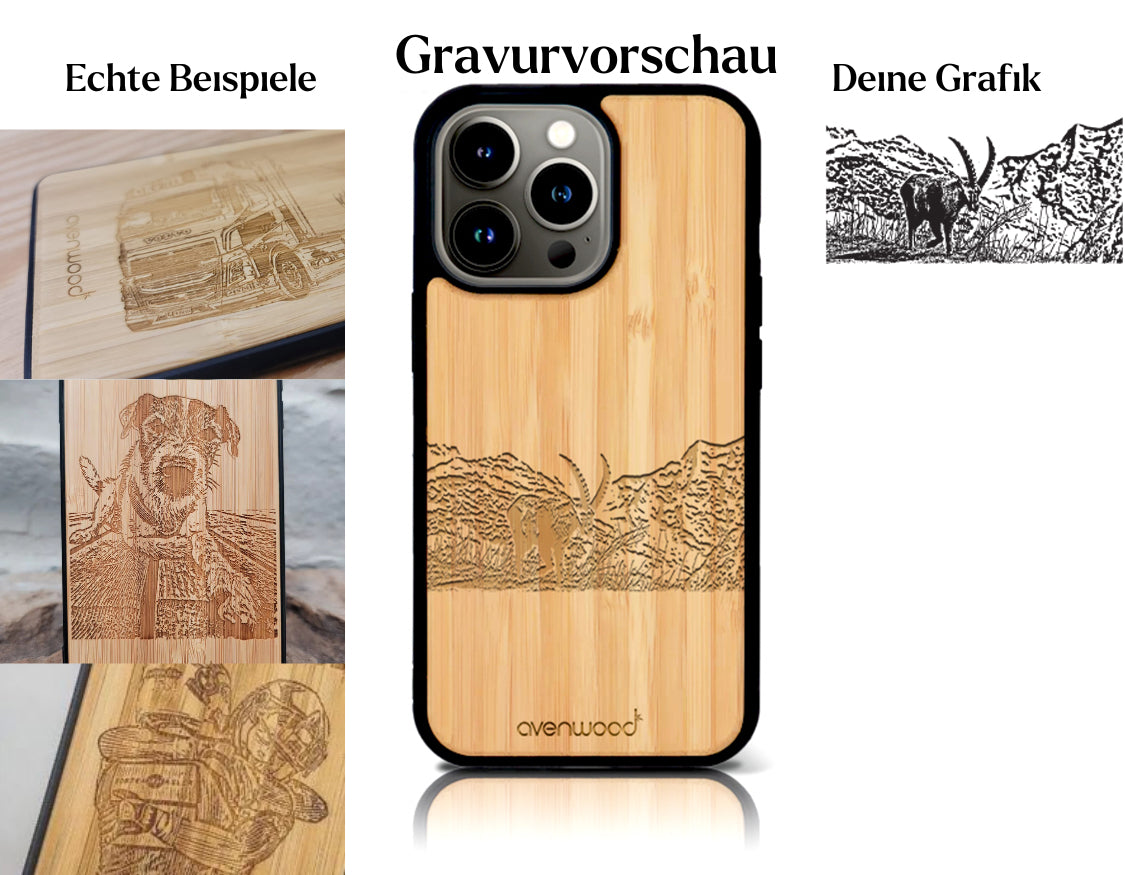 INDIVIDUELL iPhone 15 Pro Bambus-Kunststoff