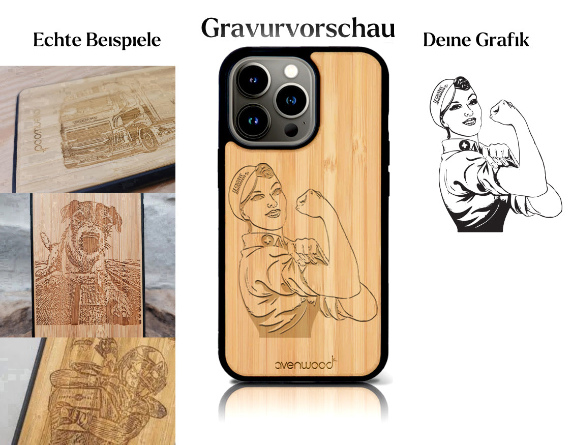 INDIVIDUELL iPhone 15 Pro Max Bambus-Kunststoff