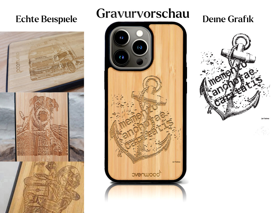 INDIVIDUELL iPhone 15 Pro Bambus-Kunststoff