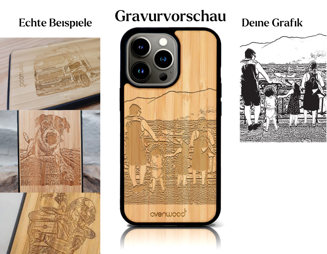 INDIVIDUELL iPhone 15 Pro Bambus-Kunststoff