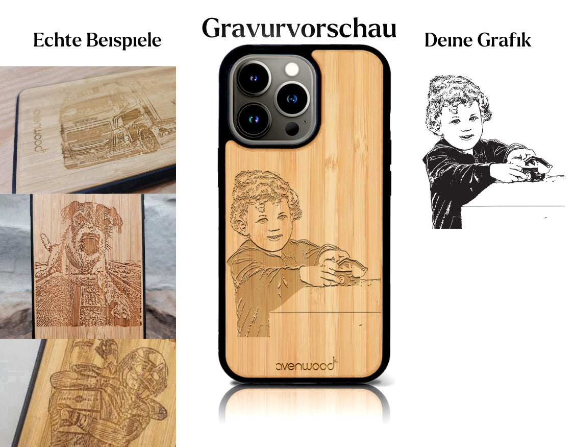 INDIVIDUELL iPhone 14 Pro Max Bambus-Kunststoff