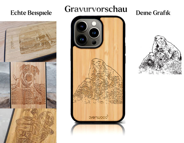 INDIVIDUELL iPhone 15 Pro Bambus-Kunststoff