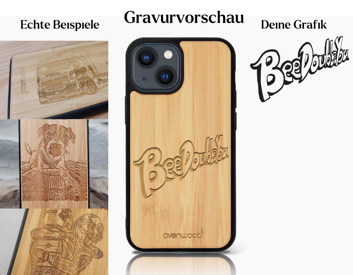 INDIVIDUELL iPhone 13 Mini Bambus-Kunststoff