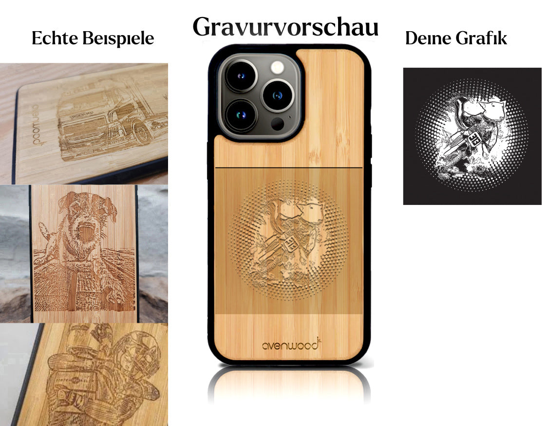 INDIVIDUELL iPhone 15 Pro Bambus-Kunststoff