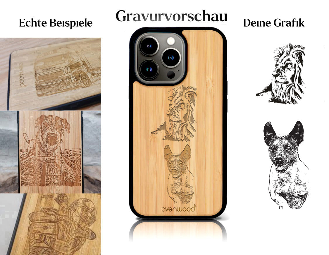 INDIVIDUELL iPhone 15 Pro Max Bambus-Kunststoff