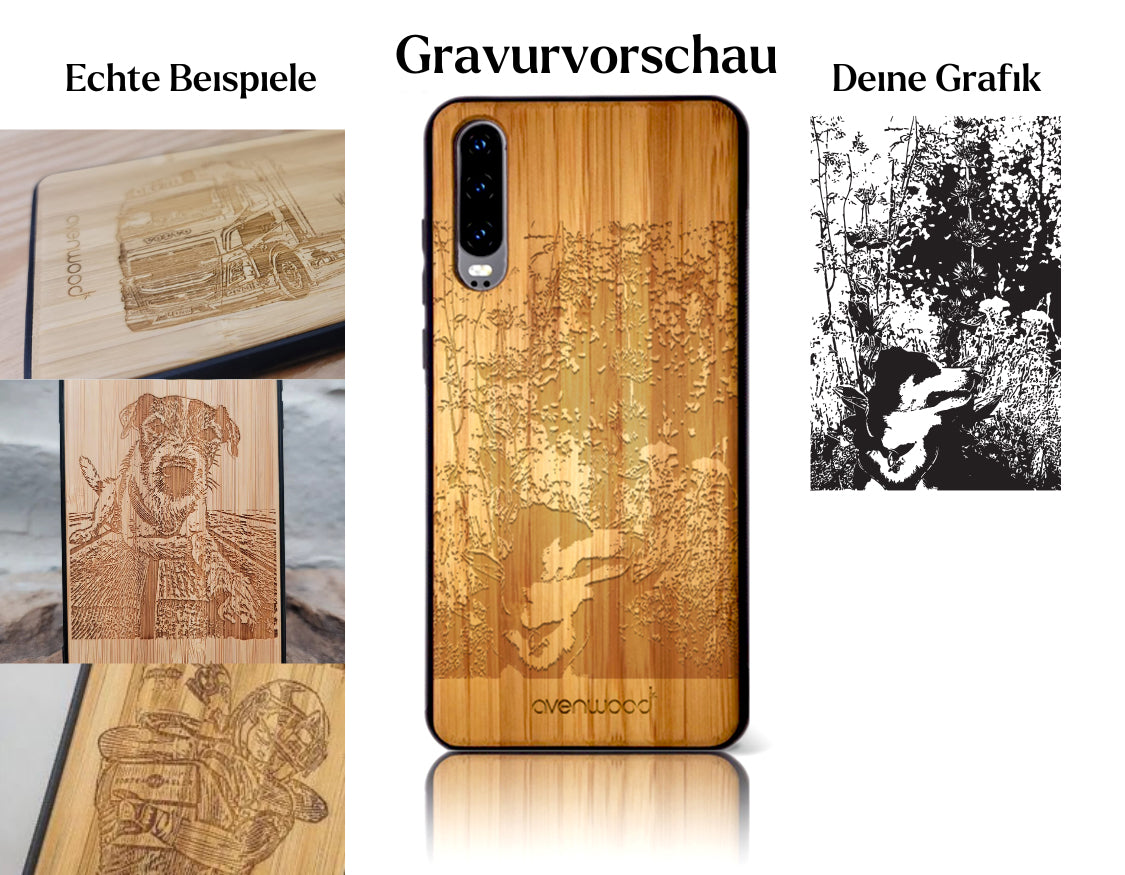 INDIVIDUELL Huawei P30 Bambus-Kunststoff