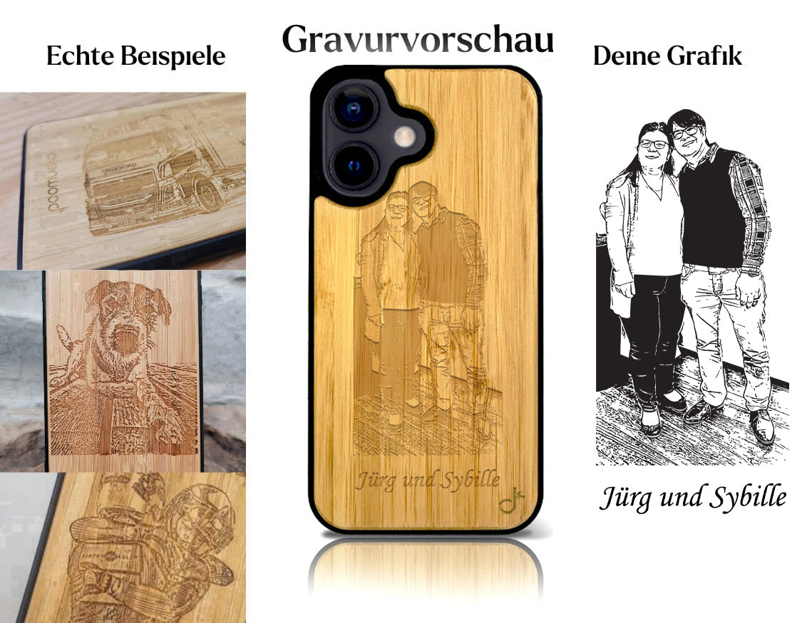 INDIVIDUELL iPhone 16 Bambus-Kunststoff