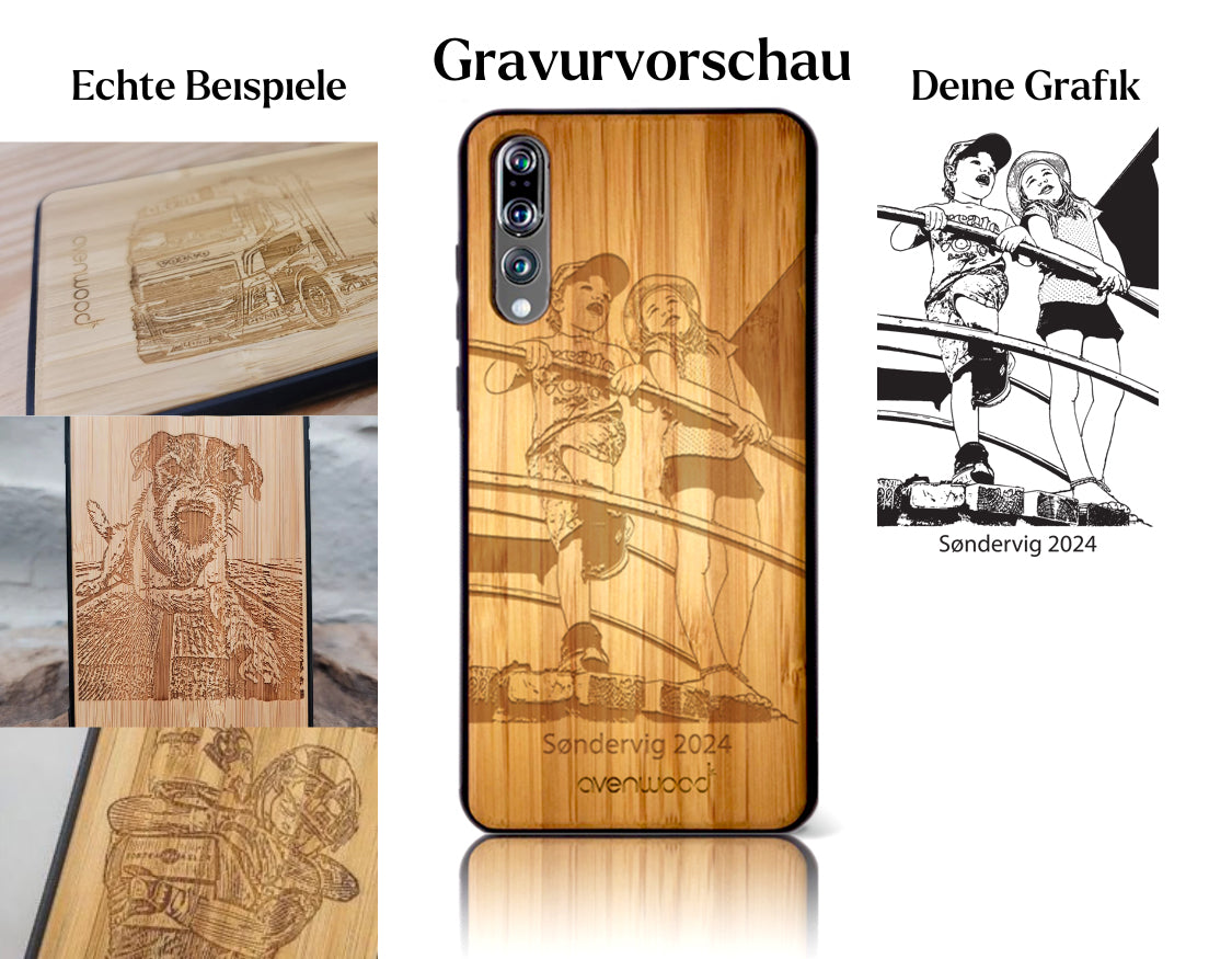 INDIVIDUELL Huawei P20 Pro Bambus-Kunststoff