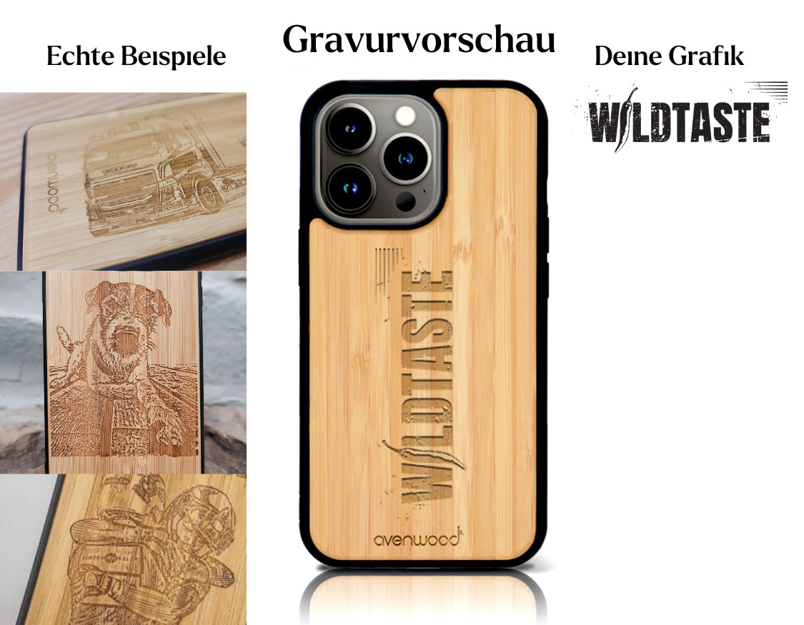 INDIVIDUELL iPhone 15 Pro Max Bambus-Kunststoff