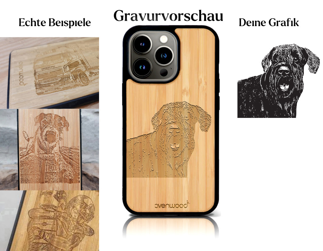 INDIVIDUELL iPhone 15 Pro Max Bambus-Kunststoff