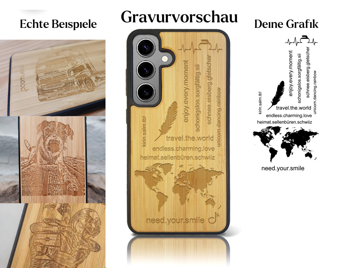 INDIVIDUELL Samsung Galaxy S24 Bambus-Kunststoff