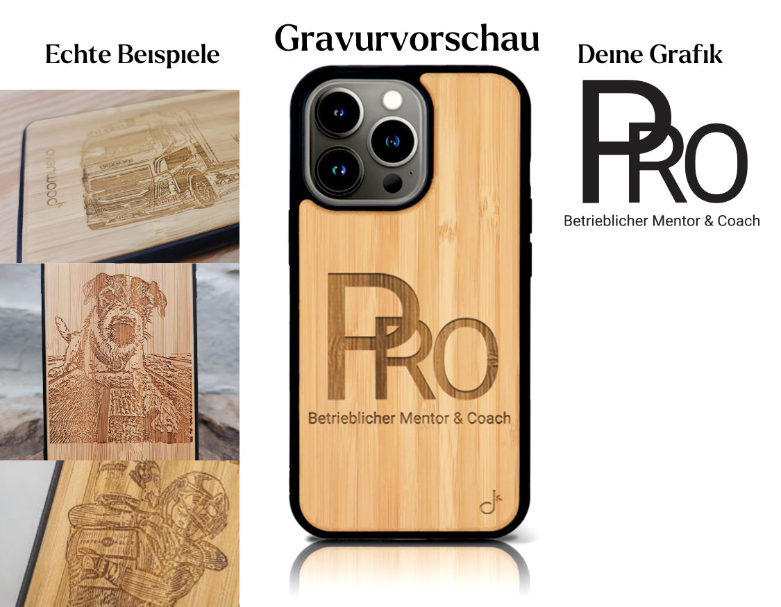 INDIVIDUELL iPhone 16 Pro Max Bambus-Kunststoff