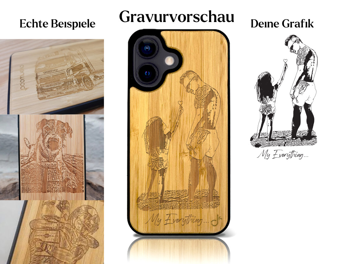 INDIVIDUELL iPhone 16 Pro Max Bambus-Kunststoff