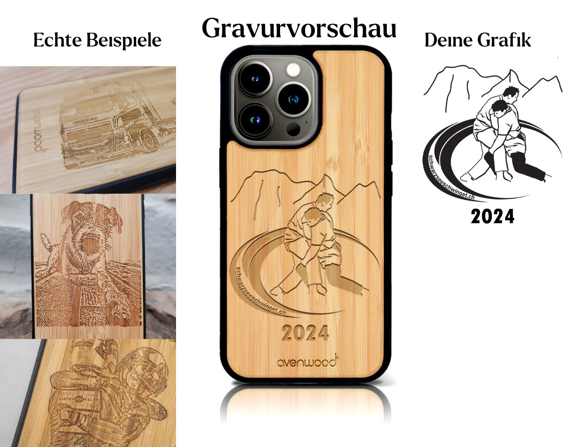 INDIVIDUELL iPhone 15 Pro Bambus-Kunststoff