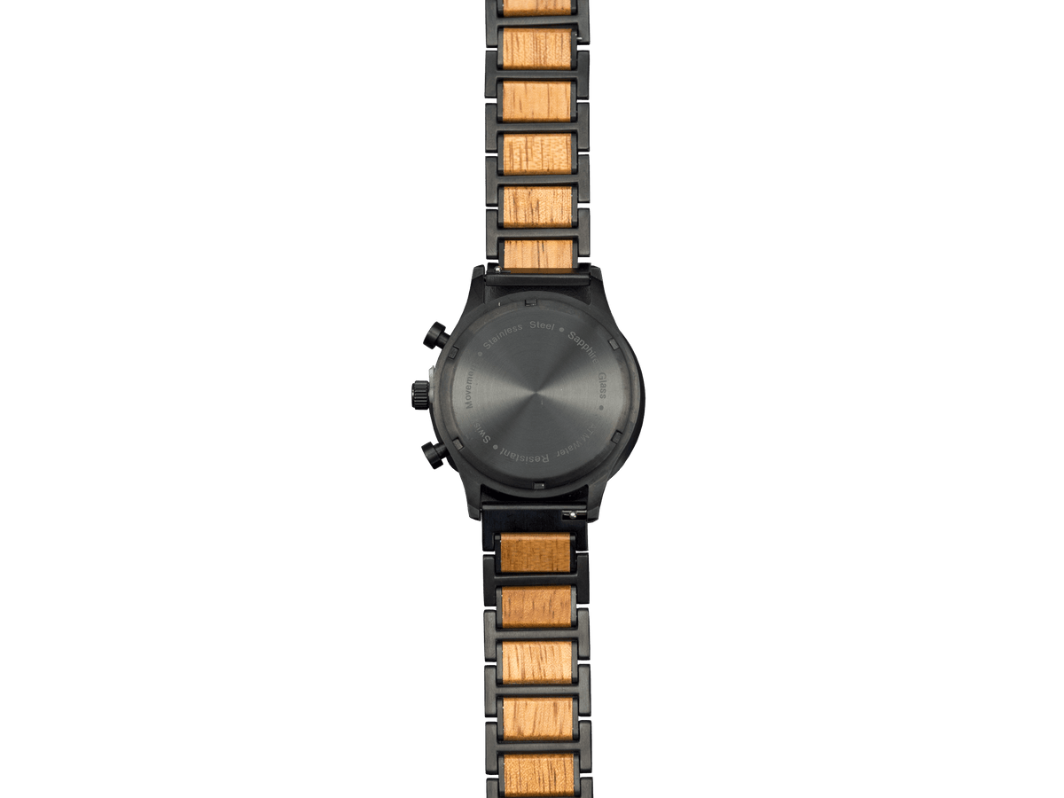 Gravur Holz Metalluhr Havanna