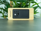 Bambus Wecker mit Qi Charging