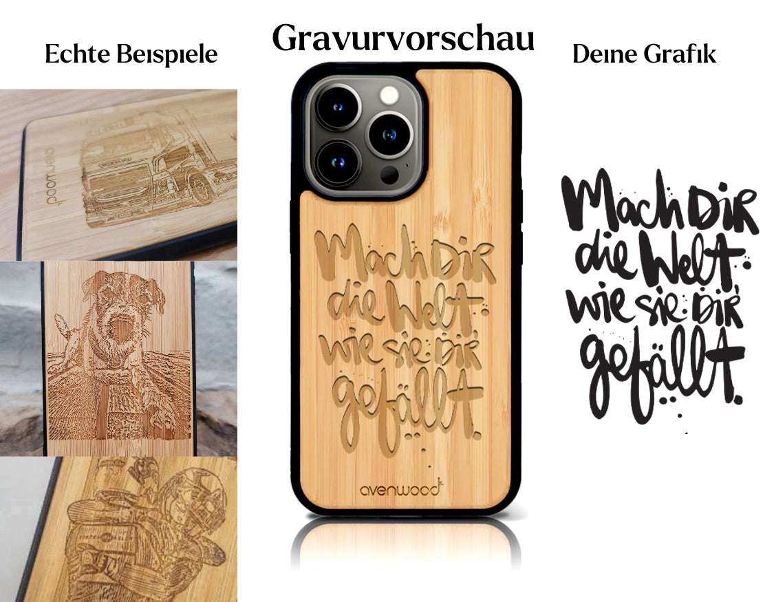 INDIVIDUELL iPhone 15 Pro Bambus-Kunststoff