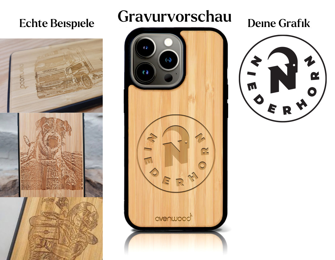INDIVIDUELL iPhone 15 Plus Bambus-Kunststoff