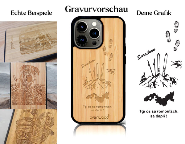 INDIVIDUELL iPhone 15 Pro Bambus-Kunststoff