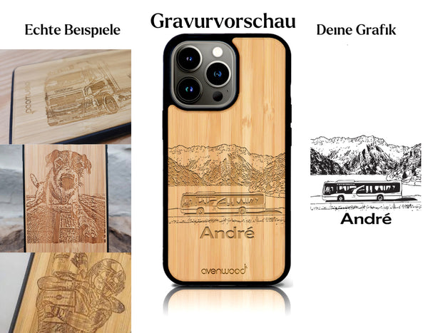 INDIVIDUELL iPhone 15 Pro Bambus-Kunststoff