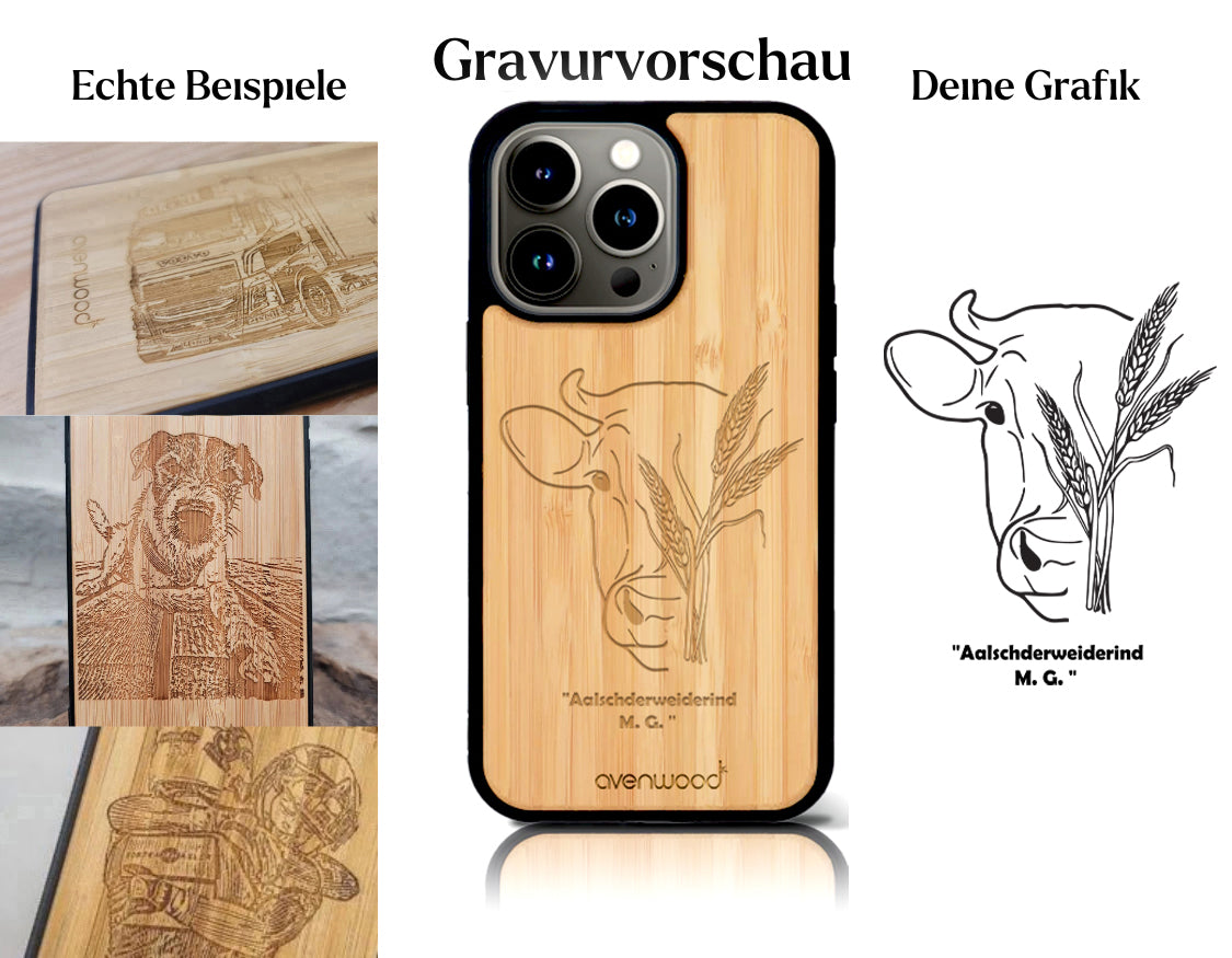 INDIVIDUELL iPhone 15 Pro Bambus-Kunststoff