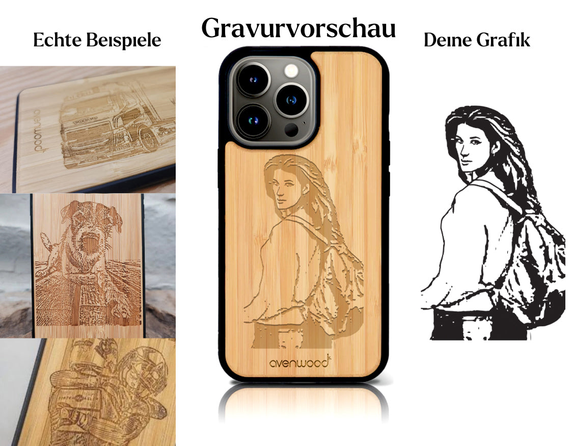 INDIVIDUELL iPhone 15 Pro Max Bambus-Kunststoff