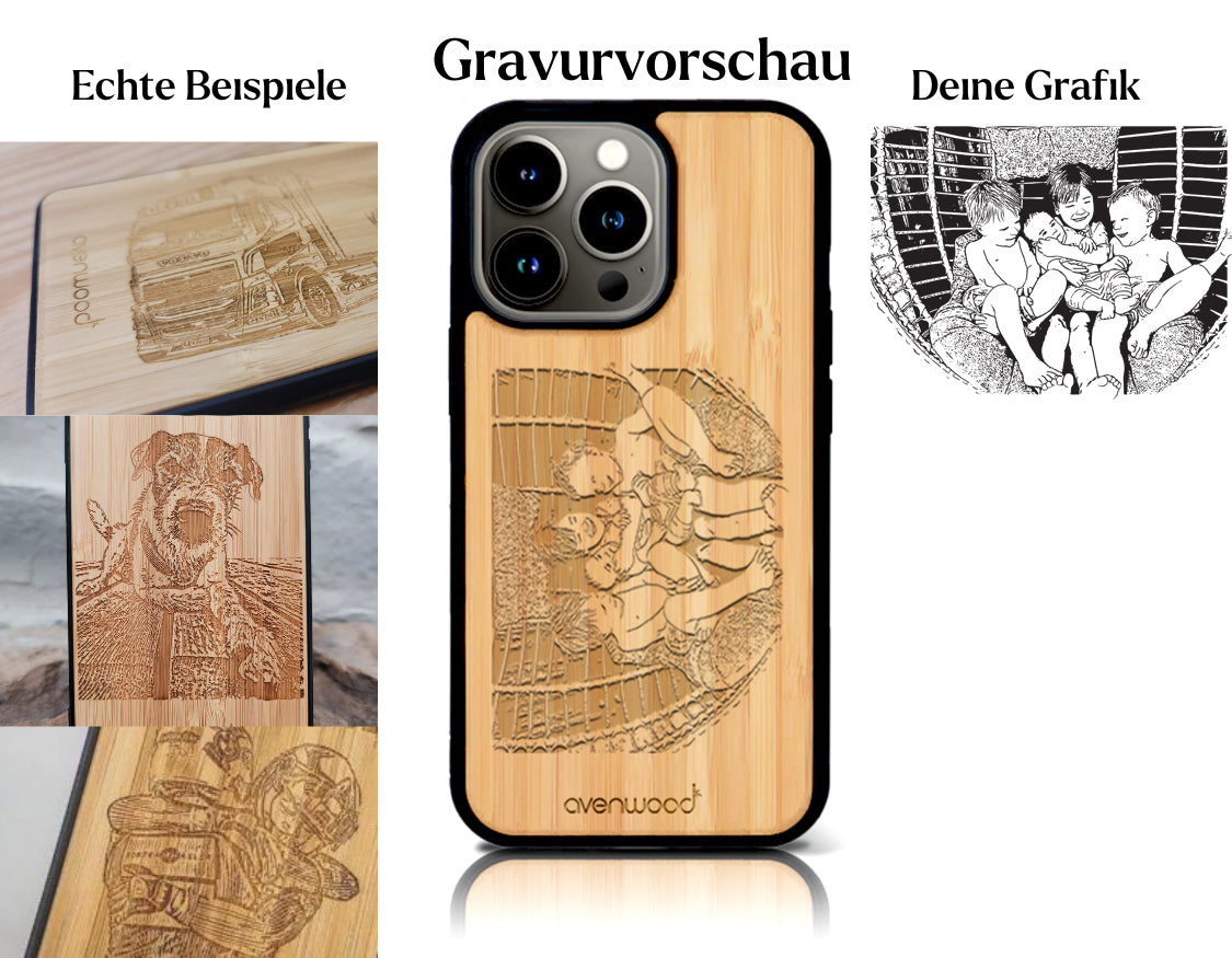 INDIVIDUELL iPhone 14 Pro Bambus-Kunststoff
