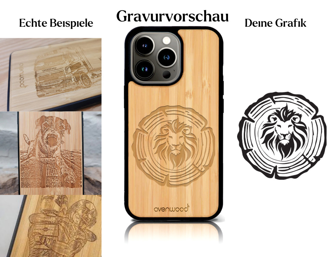 INDIVIDUELL iPhone 15 Pro Bambus-Kunststoff