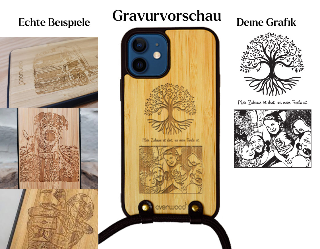 Coque iPhone 12 INDIVIDUELLE à accrocher autour du cou