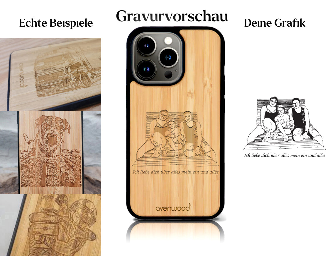 INDIVIDUELL iPhone 13 Pro Max Bambus-Kunststoff