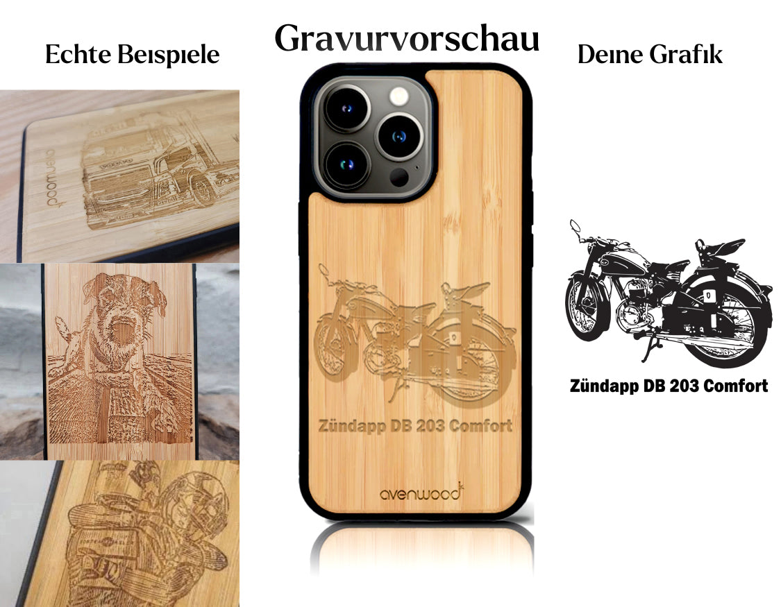 INDIVIDUELL iPhone 15 Pro Bambus-Kunststoff